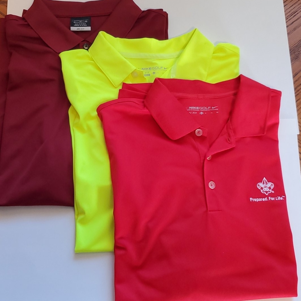3- Nike XL dri-fit short sleeve golf shirts